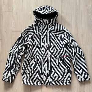 Burton Dry Ride TWC Such-A-Deal Snow Jacket Geometric Black White Men’s Size M